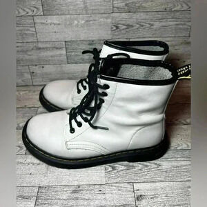 Karardo Just Make Best Shoes White Lace Up Combat  Boots